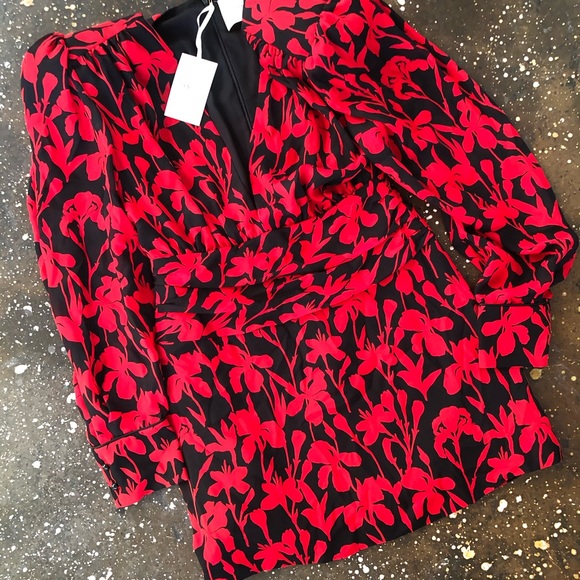 Daniele Carlotta Cinched Waist Floral Mini Dress L - Picture 11 of 11